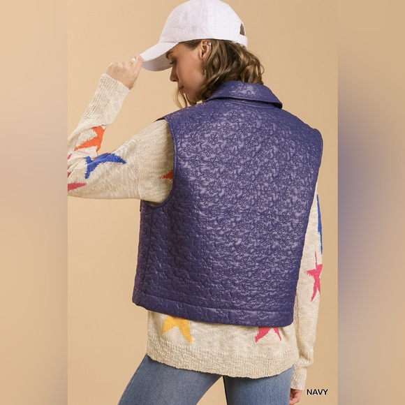 NWT UMGEE Floral Embroidered Semi Cropped Vest with No Lining - Picture 2 of 4